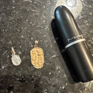 Melanie Auld Charms Gold Vermeil Lucky Symbols Pendant Necklace & mini Amulet